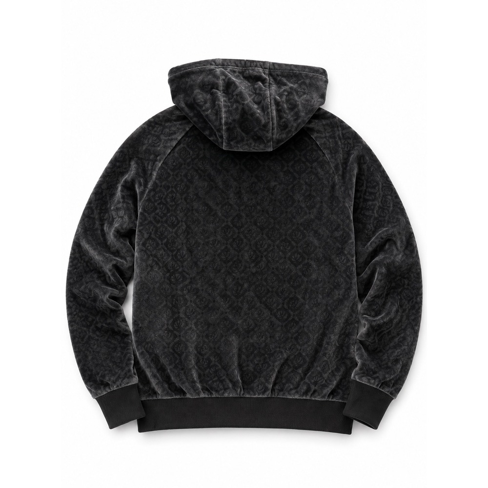 Old Navy Kids Velour Zip Hoodie Black M 8 Oversized - Picture 5 of 5